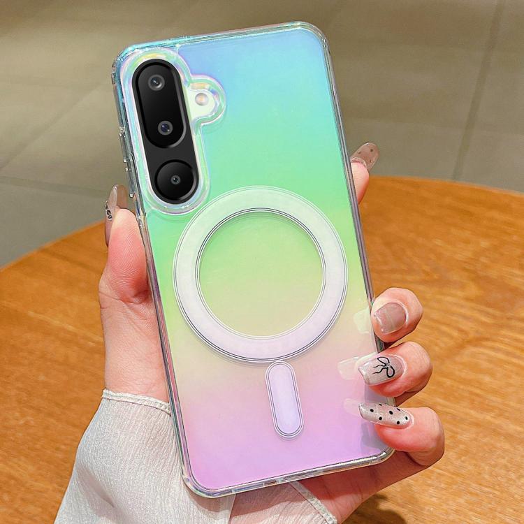 For Galaxy M36 5G Gradient Color MagSafe Airbag Full Coverage Phone Case - Rainbow