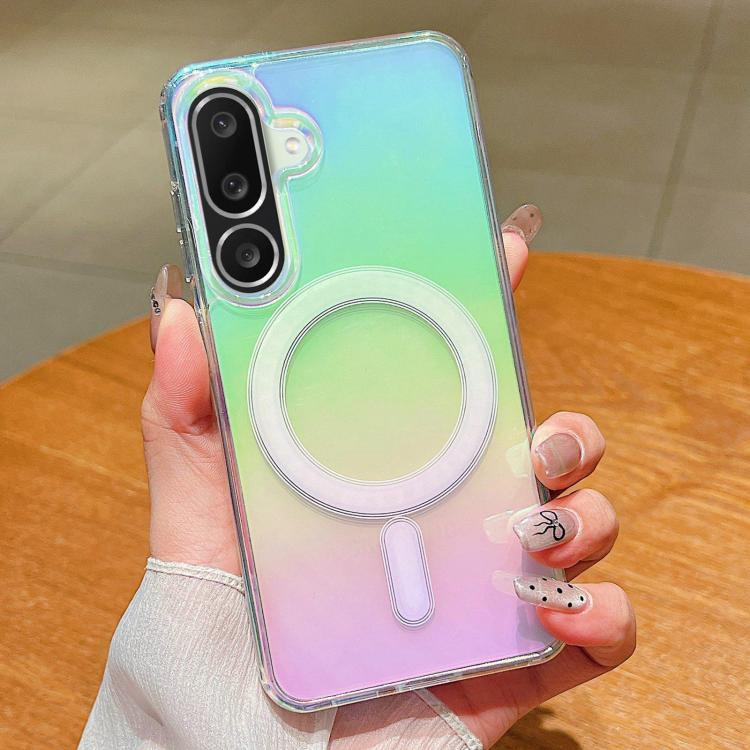 For Galaxy M56 5G Gradient Color MagSafe Airbag Full Coverage Phone Case - Rainbow