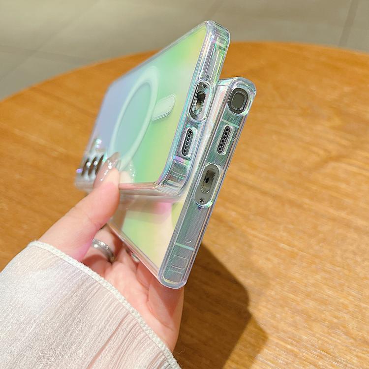 For Galaxy M14 Gradient Color MagSafe Airbag Full Coverage Phone Case - Rainbow