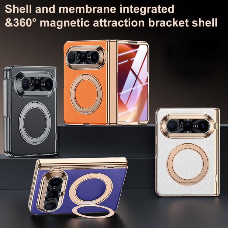 For Huawei Pura X Max 360 Degree Rotating Magnetic Holder Phone Case with Film