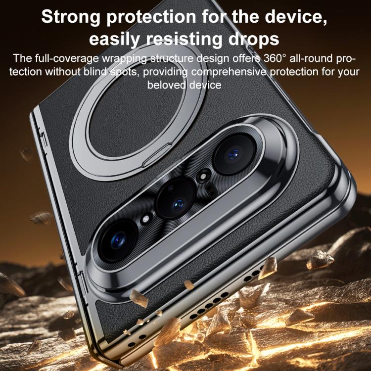 For Huawei Pura X Max 360 Degree Rotating Magnetic Holder Phone Case with Film