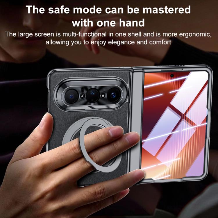 For Huawei Pura X Max 360 Degree Rotating Magnetic Holder Phone Case with Film