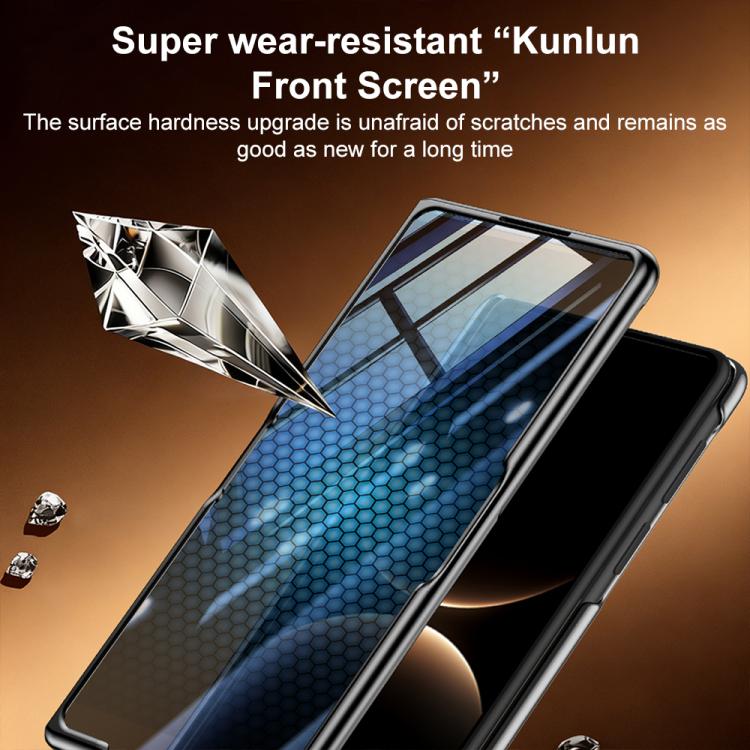 For Huawei Mate X7 Film Integrated Wristband Holder Genuine Leather Phone Case