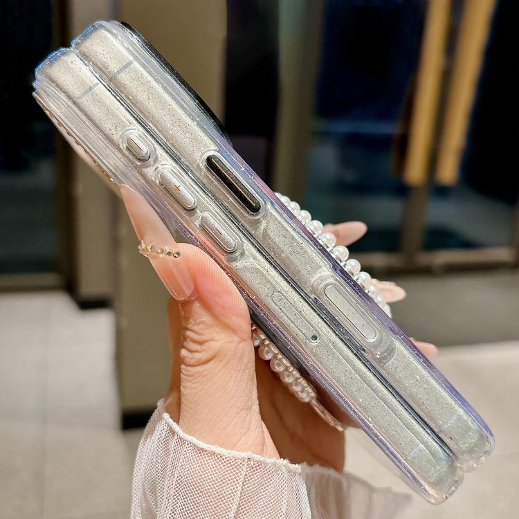 For iPhone 15 Pro Crystal Series Round Pearl Mirror Shockproof Phone Case
