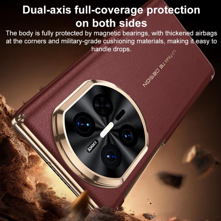 For Huawei Mate X7 Electroplated Lens Holder Magnetic Dual-axis Phone Case