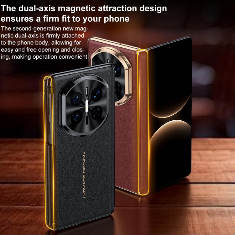 For Huawei Mate X7 Electroplated Lens Holder Magnetic Dual-axis Phone Case