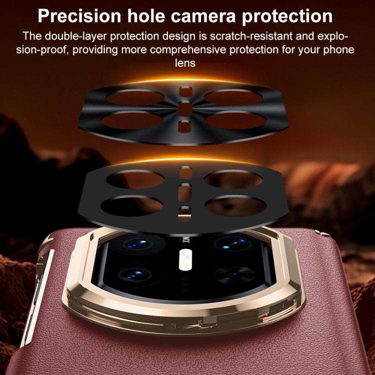 For Huawei Mate X6 Electroplated Lens Holder Magnetic Dual-axis Phone Case