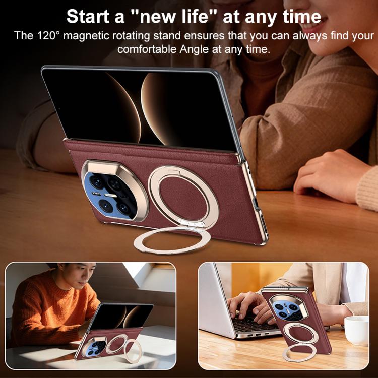 For Huawei Mate X7 Magnetic Dual-axis 360-degree Holder Phone Case