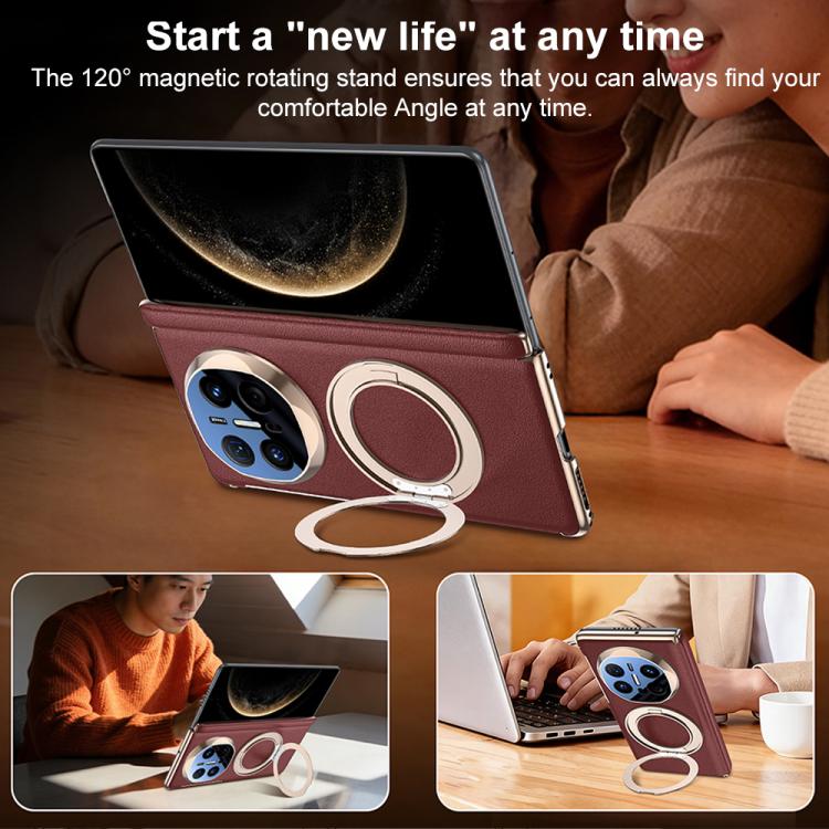 For Huawei Mate X6 Magnetic Dual-axis 360-degree Holder Phone Case