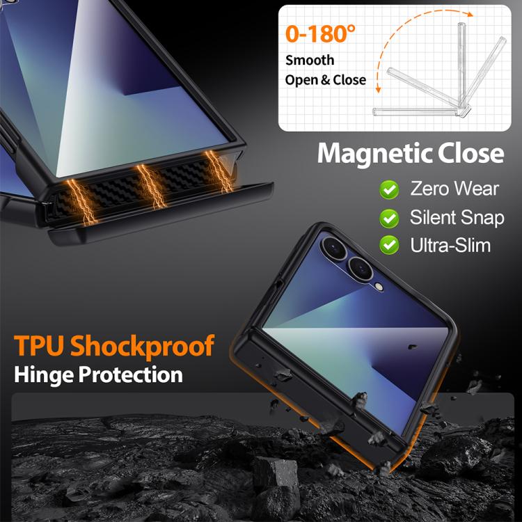 For Galaxy Z Flip7 5G HD Film Integrated Spray-painted Genuine Leather Phone Case