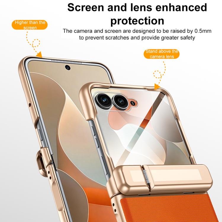 For Motorola Razr 70 Ultra / Razr 60 Ultra Film Integrated Central Axis Holder Phone Case