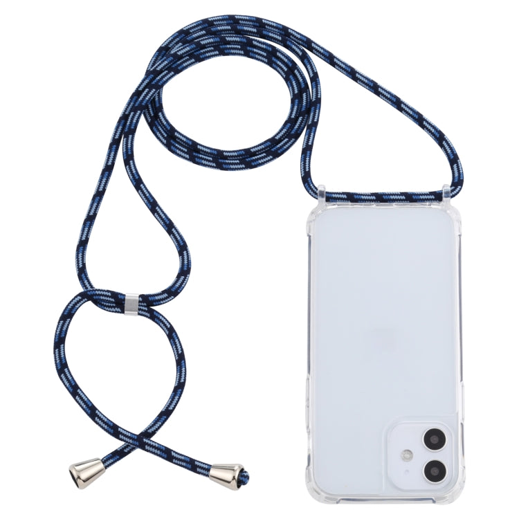 For iPhone 12 mini Transparent Acrylic Airbag Shockproof Phone Protective Case with Lanyard