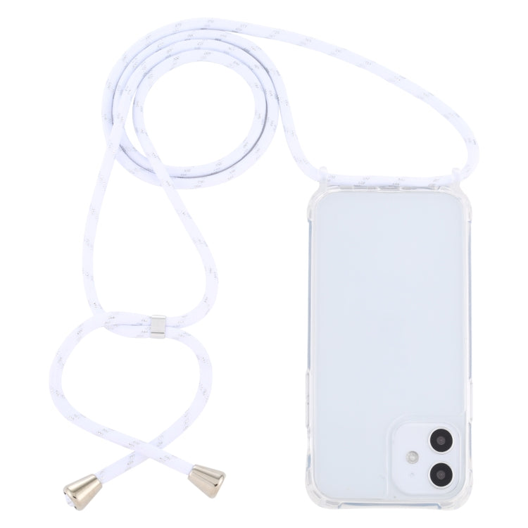 For iPhone 12 mini Transparent Acrylic Airbag Shockproof Phone Protective Case with Lanyard