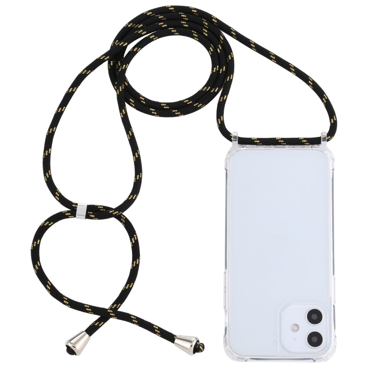 For iPhone 12 mini Transparent Acrylic Airbag Shockproof Phone Protective Case with Lanyard