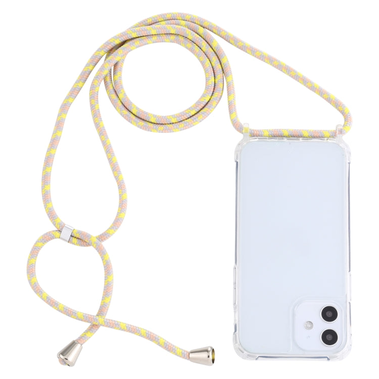 For iPhone 12 mini Transparent Acrylic Airbag Shockproof Phone Protective Case with Lanyard