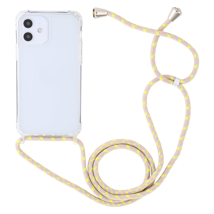 For iPhone 12 mini Transparent Acrylic Airbag Shockproof Phone Protective Case with Lanyard