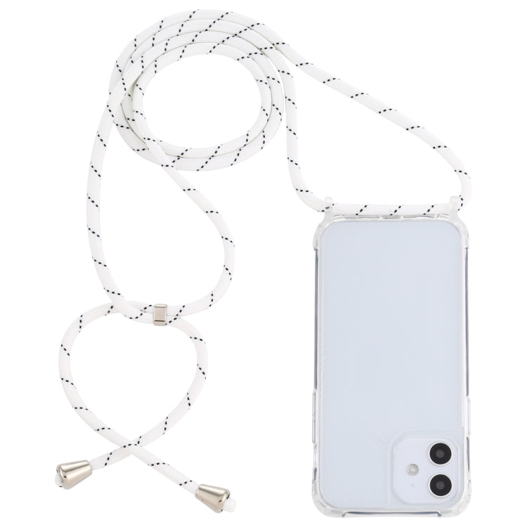 For iPhone 12 mini Transparent Acrylic Airbag Shockproof Phone Protective Case with Lanyard