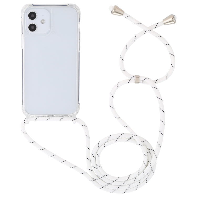 For iPhone 12 mini Transparent Acrylic Airbag Shockproof Phone Protective Case with Lanyard