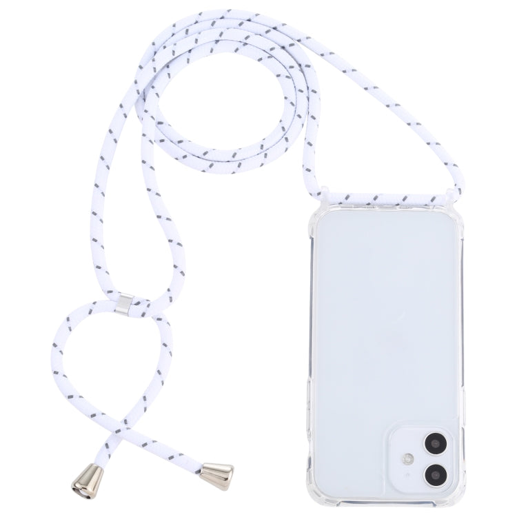 For iPhone 12 mini Transparent Acrylic Airbag Shockproof Phone Protective Case with Lanyard