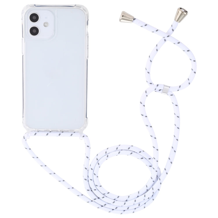 For iPhone 12 mini Transparent Acrylic Airbag Shockproof Phone Protective Case with Lanyard
