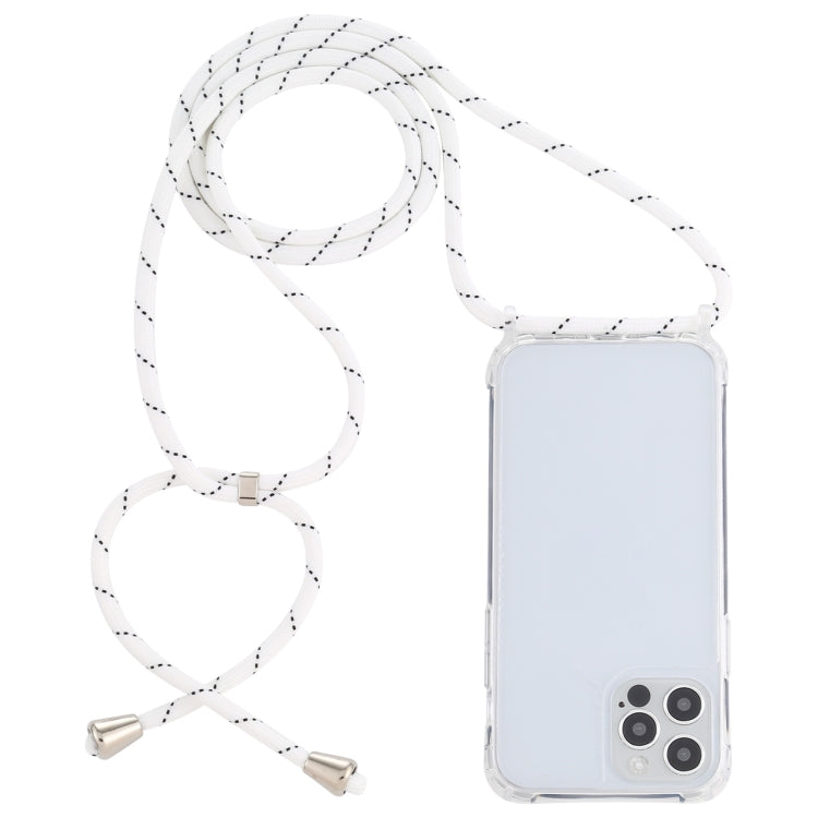 For iPhone 12 / 12 Pro Transparent Acrylic Airbag Shockproof Phone Protective Case with Lanyard