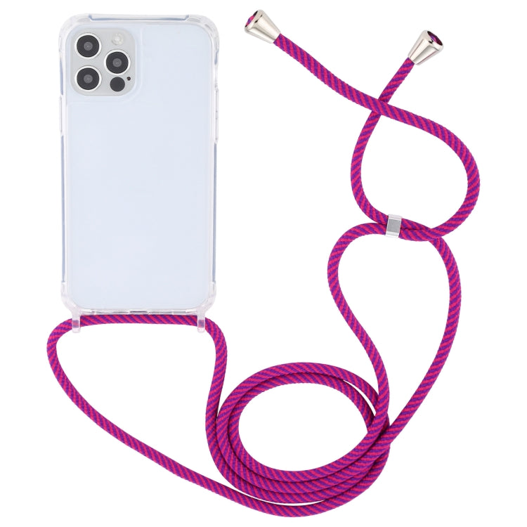 For iPhone 12 Pro Max Transparent Acrylic Airbag Shockproof Phone Protective Case with Lanyard
