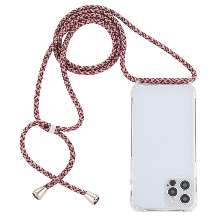 For iPhone 12 Pro Max Transparent Acrylic Airbag Shockproof Phone Protective Case with Lanyard