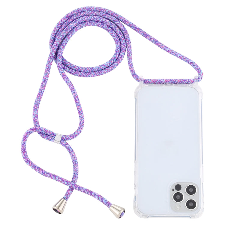 For iPhone 12 Pro Max Transparent Acrylic Airbag Shockproof Phone Protective Case with Lanyard