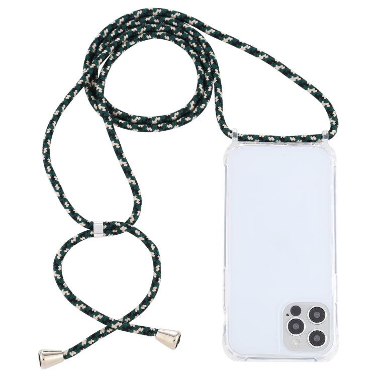 For iPhone 12 Pro Max Transparent Acrylic Airbag Shockproof Phone Protective Case with Lanyard