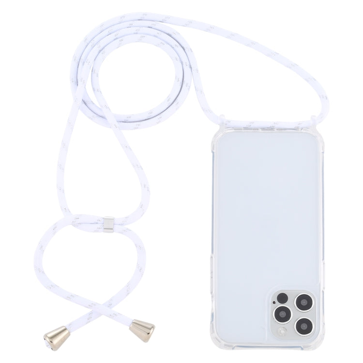 For iPhone 12 Pro Max Transparent Acrylic Airbag Shockproof Phone Protective Case with Lanyard