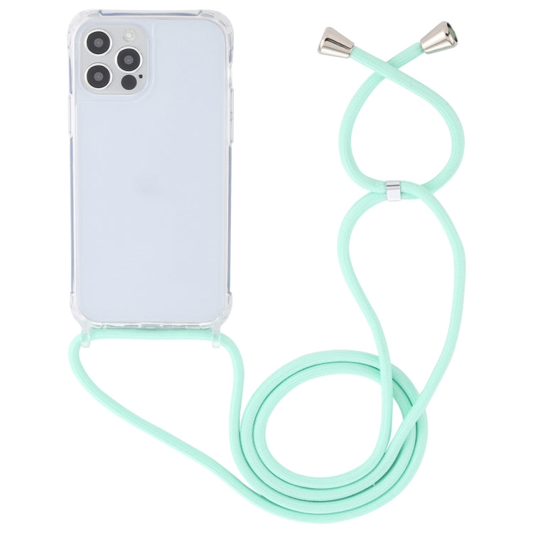 For iPhone 12 Pro Max Transparent Acrylic Airbag Shockproof Phone Protective Case with Lanyard