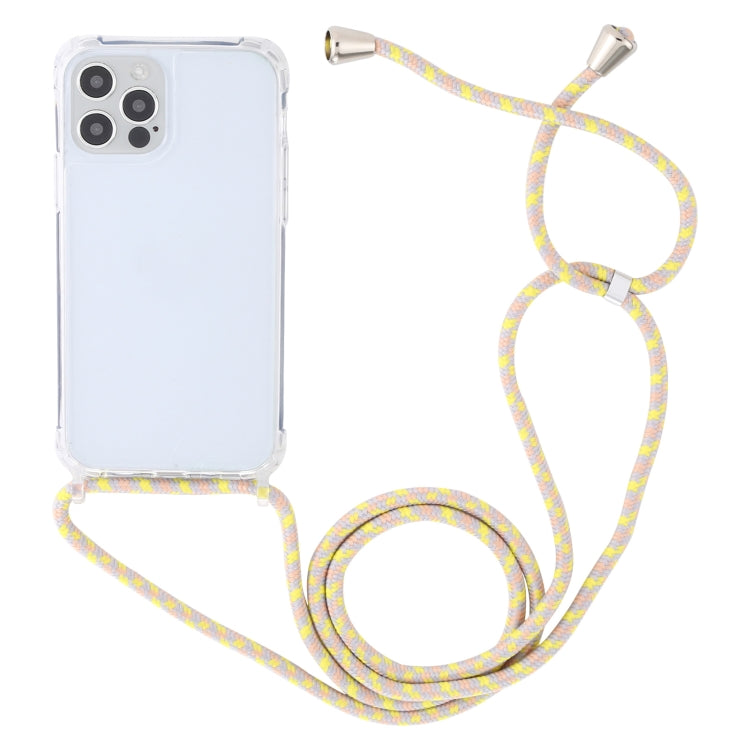 For iPhone 12 Pro Max Transparent Acrylic Airbag Shockproof Phone Protective Case with Lanyard