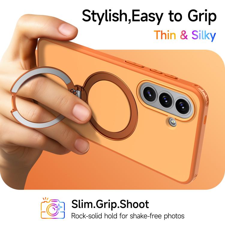 For Galaxy A57 5G Rotating Holder TPU + PC Magnetic Shockproof Phone Case