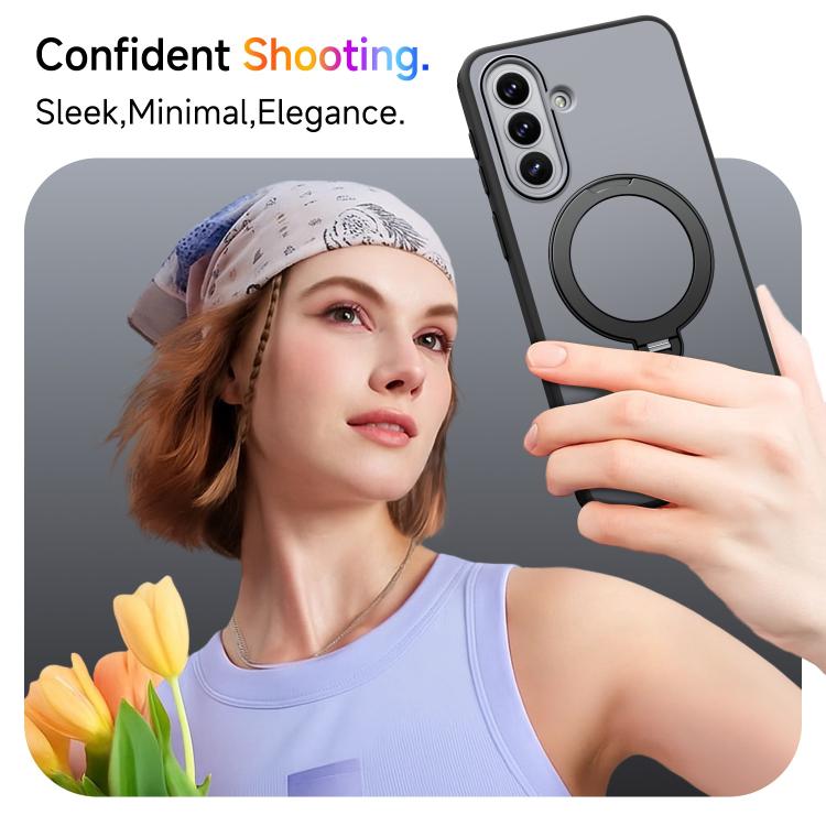 For Galaxy A57 5G Rotating Holder TPU + PC Magnetic Shockproof Phone Case