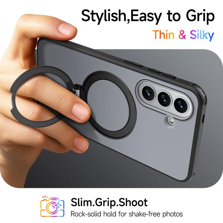 For Galaxy A57 5G Rotating Holder TPU + PC Magnetic Shockproof Phone Case