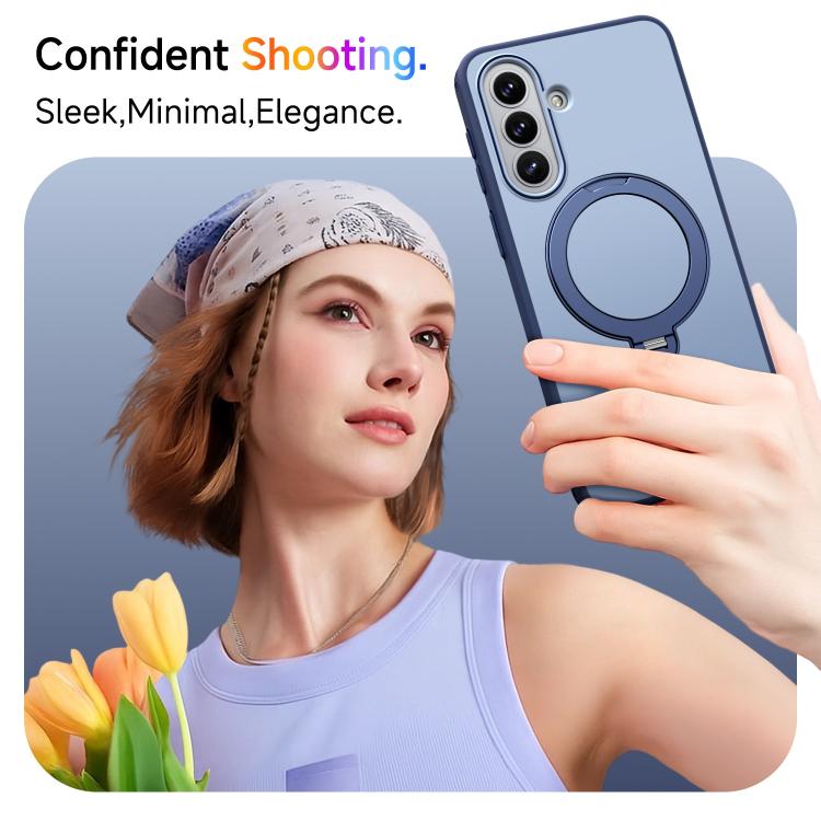 For Galaxy A57 5G Rotating Holder TPU + PC Magnetic Shockproof Phone Case