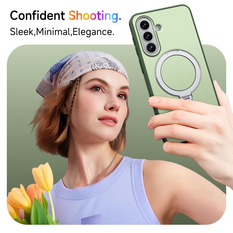 For Galaxy A57 5G Rotating Holder TPU + PC Magnetic Shockproof Phone Case