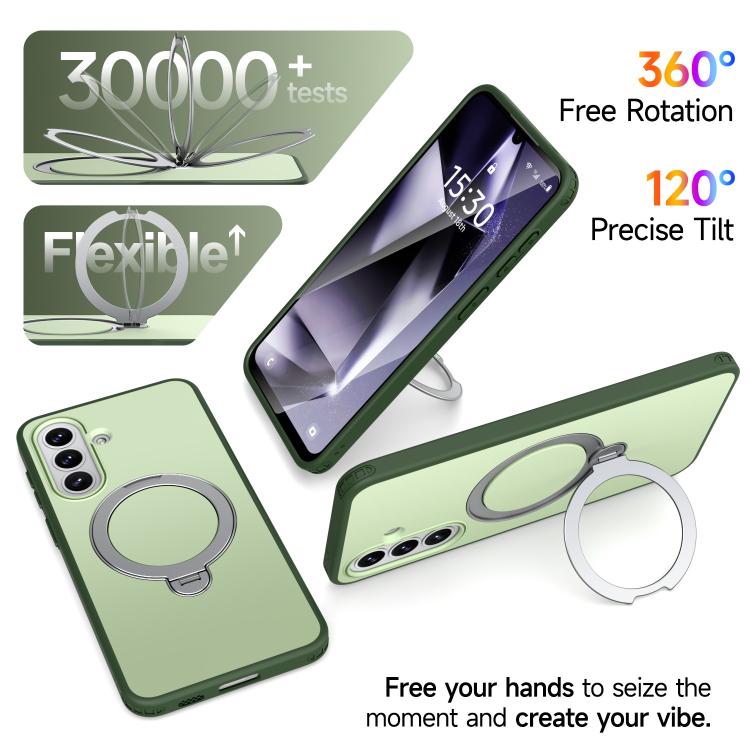 For Galaxy A57 5G Rotating Holder TPU + PC Magnetic Shockproof Phone Case