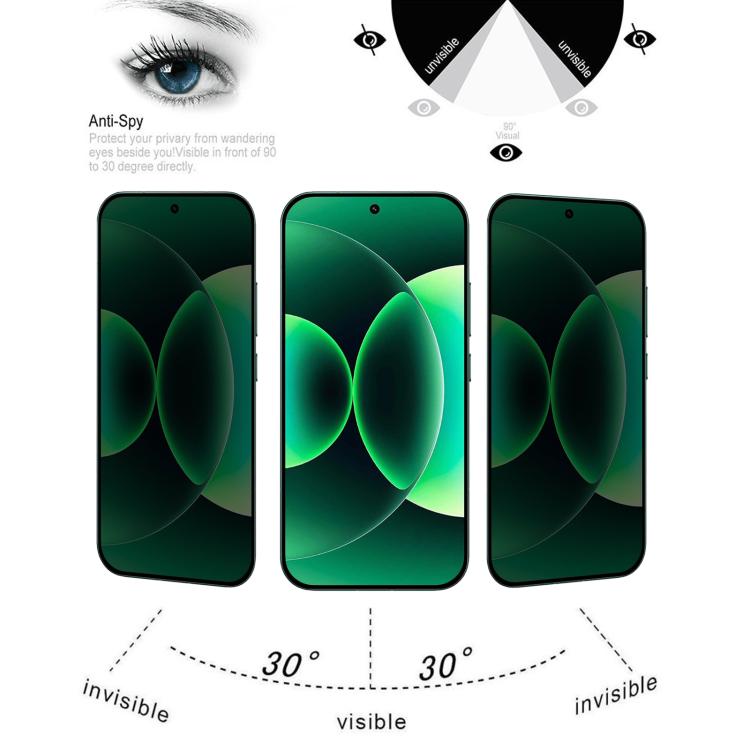 For Xiaomi 17 Max 5G Full Cover Anti-peeping Tempered Glass Film, Support Fingerprint Unlocking
