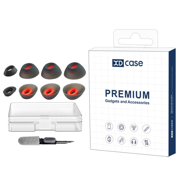 For JBL Tune Flex / Flex 2 / 220TWS XDcase 4 Pairs Replacement Silicone Ear Tips Kit, XS/S/M/L Size, Cleaning Brush Color Random