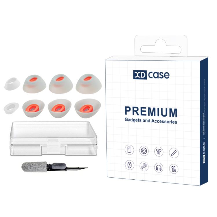 For JBL Tune Flex / Flex 2 / 220TWS XDcase 4 Pairs Replacement Silicone Ear Tips Kit, XS/S/M/L Size, Cleaning Brush Color Random