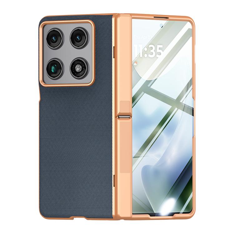 For Motorola Razr Fold 5G Film Integrated Spring Central Axis Holder Vegan Leather Phone Case
