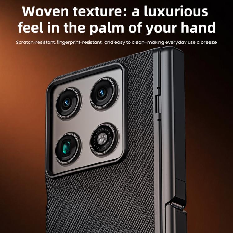 For Motorola Razr Fold 5G Film Integrated Spring Central Axis Holder Vegan Leather Phone Case