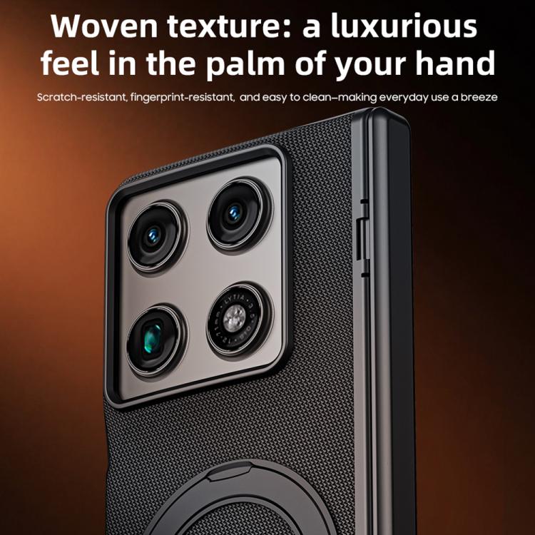 For Motorola Razr Fold 5G 360 Degree Magnetic Holder Film Integrated Vegan Leather Phone Case