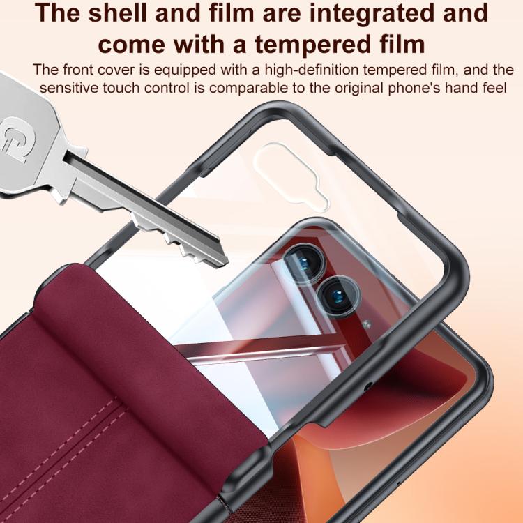 For Motorola Razr 60 Ultra Film Integrated Sheepskin Texture Stitched Phone Case