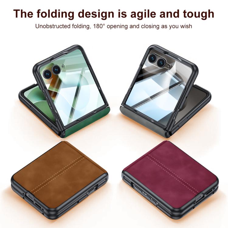 For Motorola Razr 60 Ultra Film Integrated Sheepskin Texture Stitched Phone Case