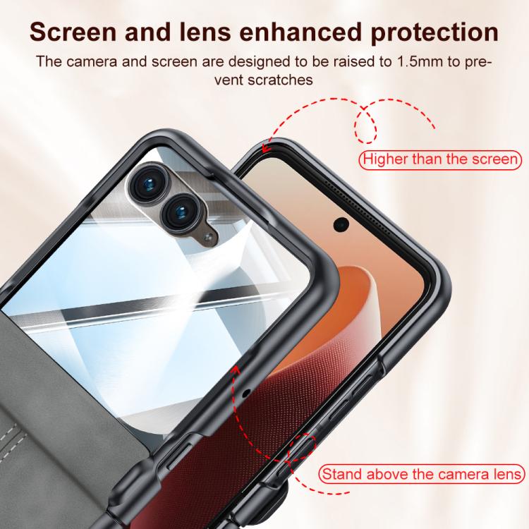 For Motorola Razr 60 Ultra Film Integrated Sheepskin Texture Stitched Phone Case