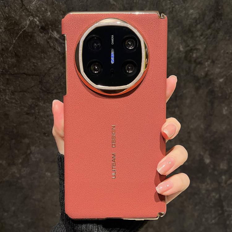 For Huawei Mate X6 Electroplated Gold Edge Dual Middle Axis Supercar Texture Phone Case