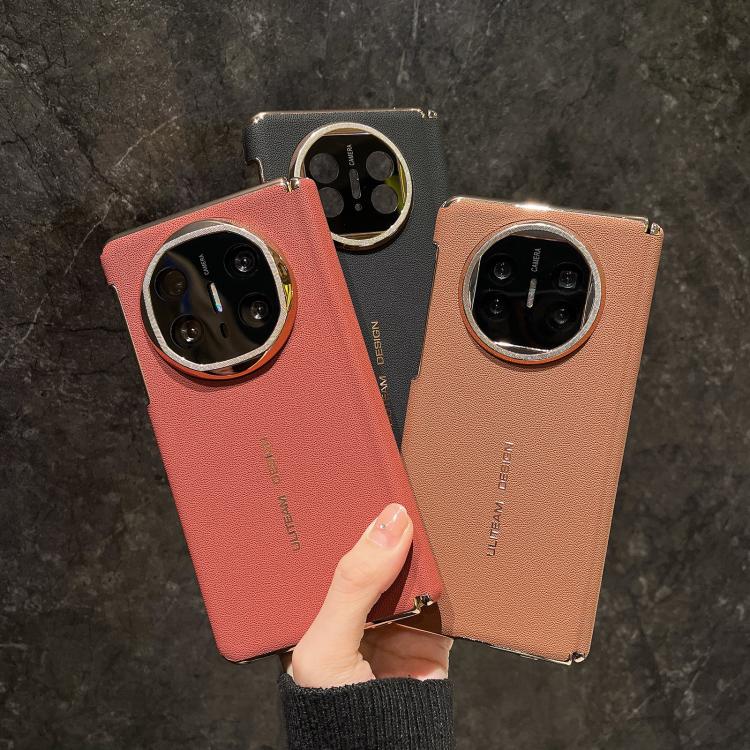 For Huawei Mate X5 Electroplated Gold Edge Dual Middle Axis Supercar Texture Phone Case