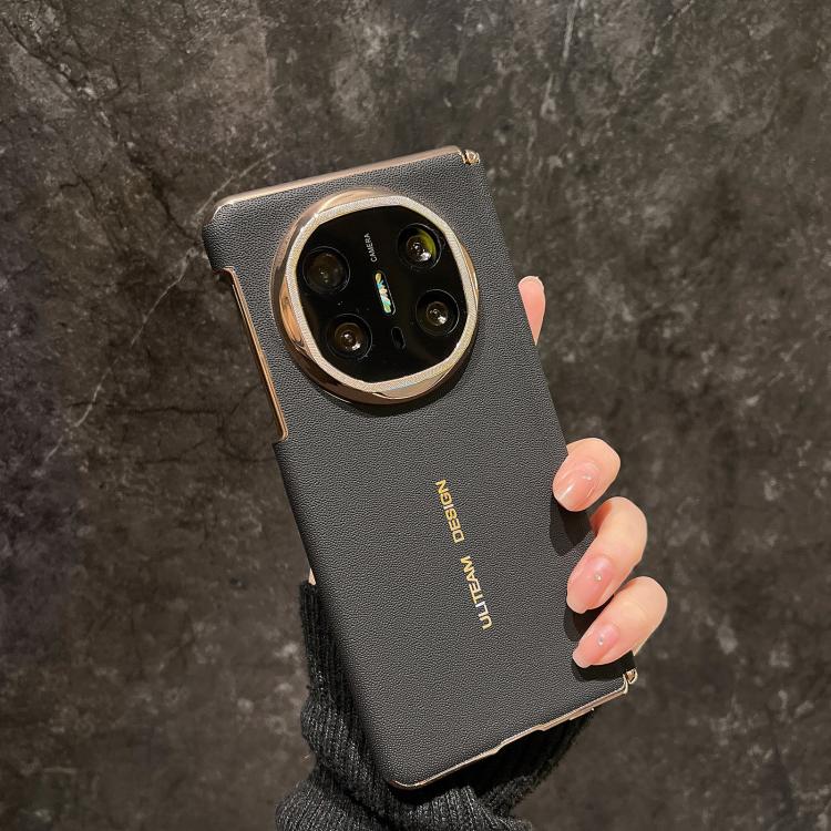 For Huawei Mate X6 Electroplated Gold Edge Dual Middle Axis Supercar Texture Phone Case